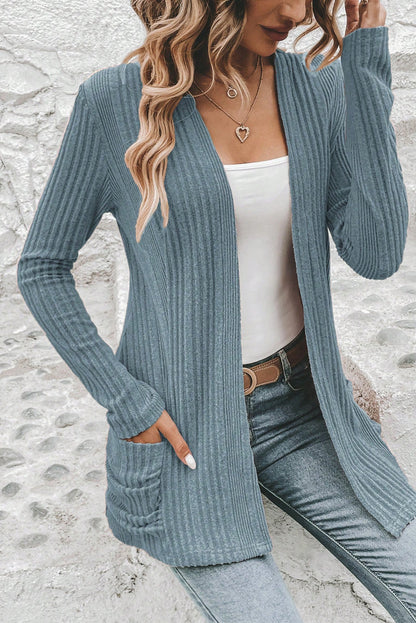 Stone Blue Ribbed Jacket