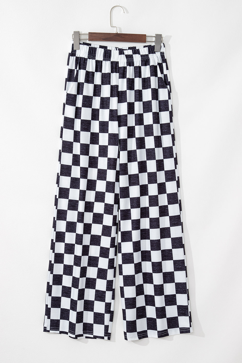 Checkered High Waist Wide Leg Pants