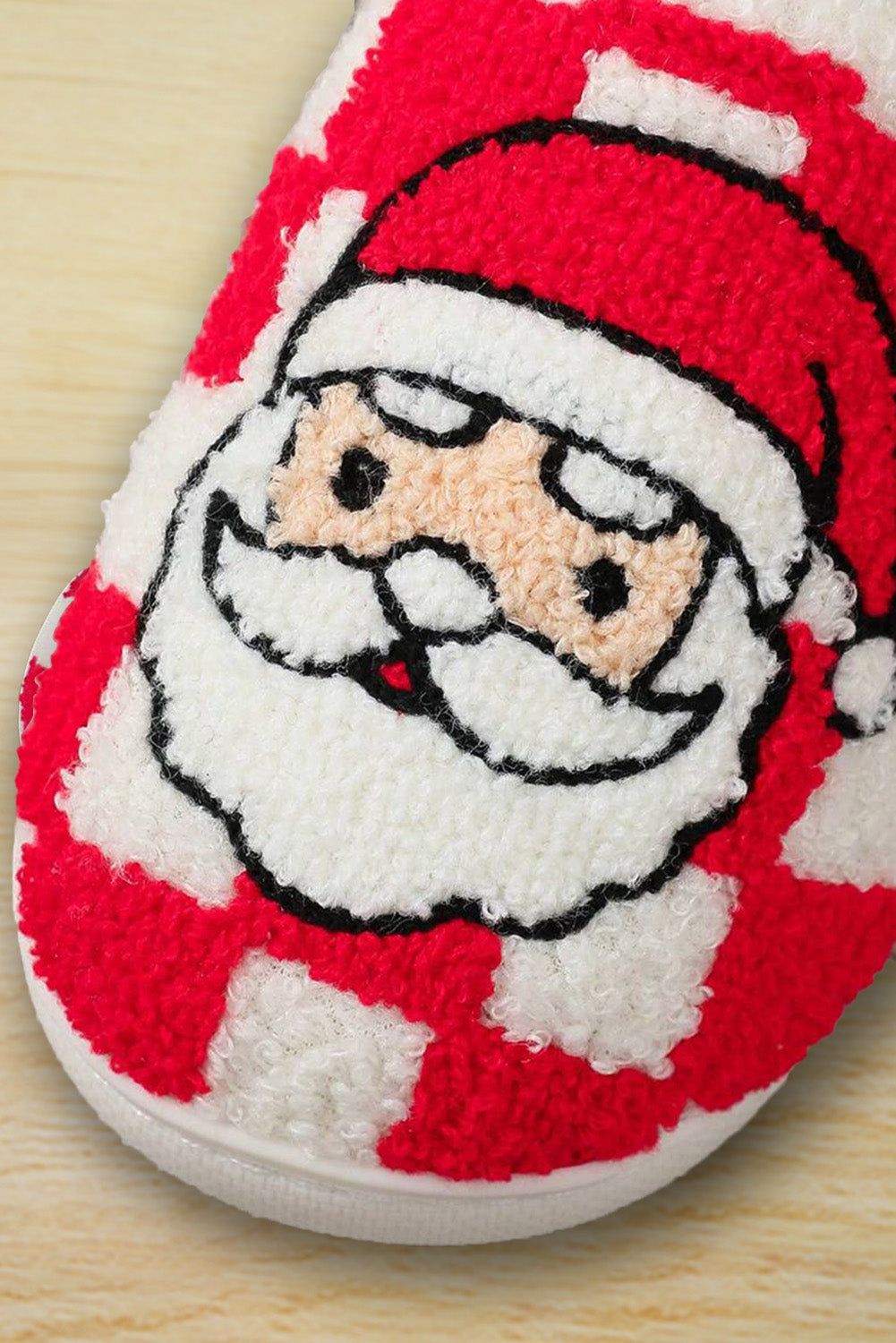 Red Checkered Santa Claus Plush Slippers