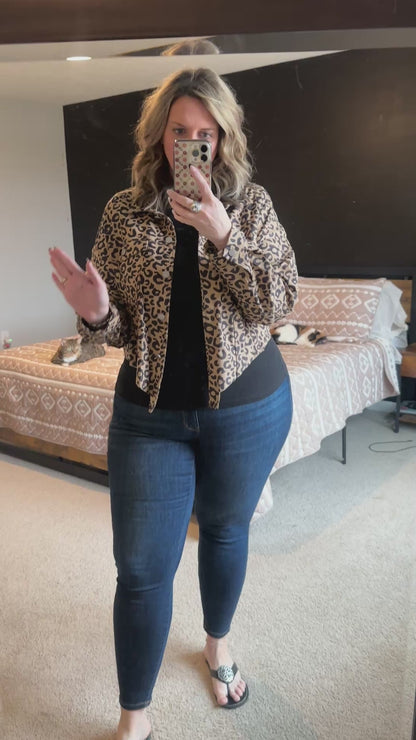 Leopard Cropped Jacket